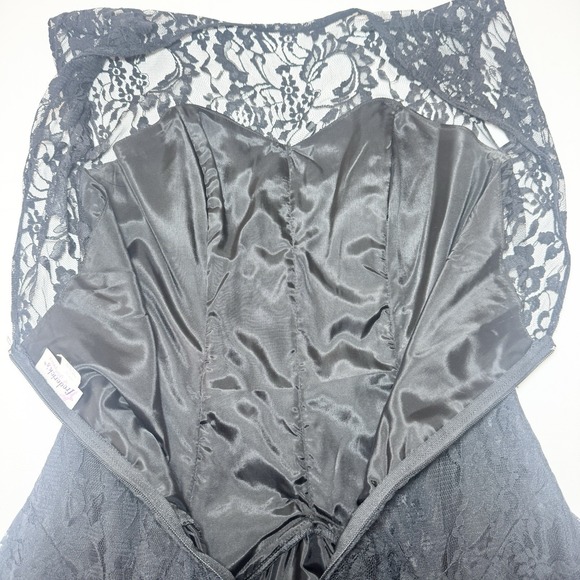 Vtg Fredericks Hollywood Black Lace Formal Dress 7/8 Gothic Victorian Ren Prom - Picture 11 of 16